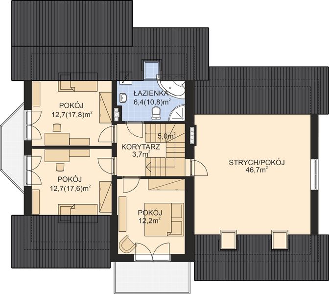 Poddasze projektu APS 161 NEW + 2G