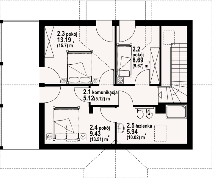 Poddasze projektu Cisów 3dw