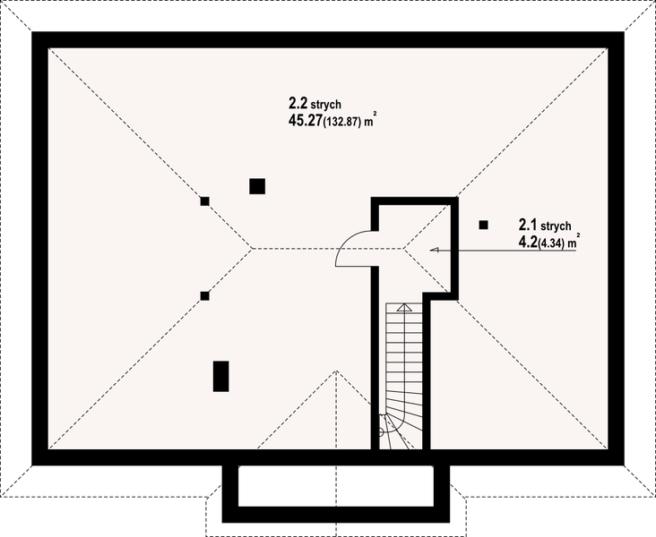 Poddasze projektu Dębowo 15m