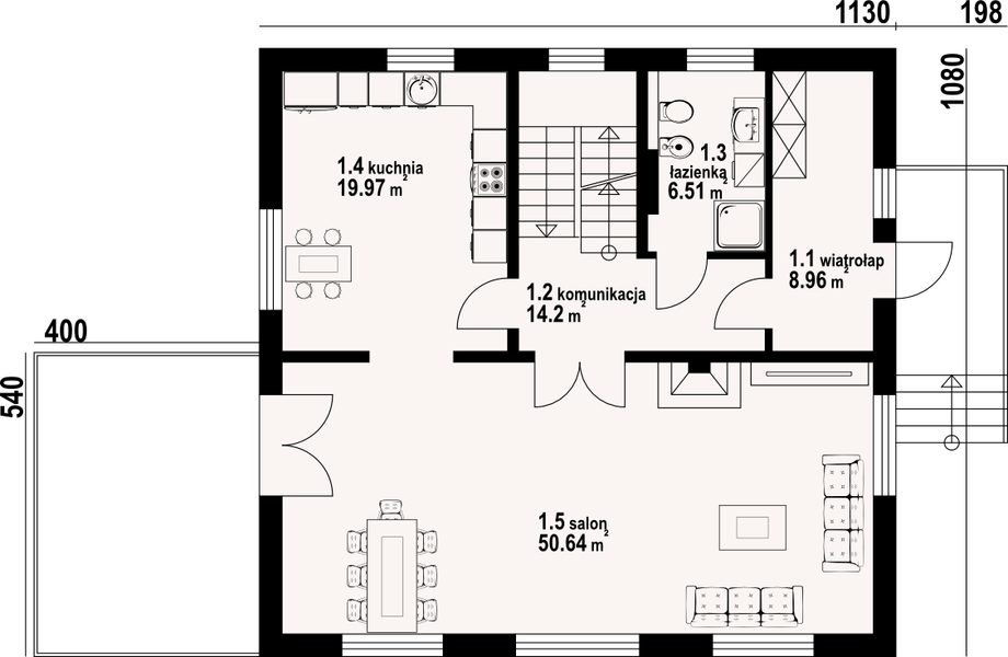 Parter projektu Jaworzynka duża 19m