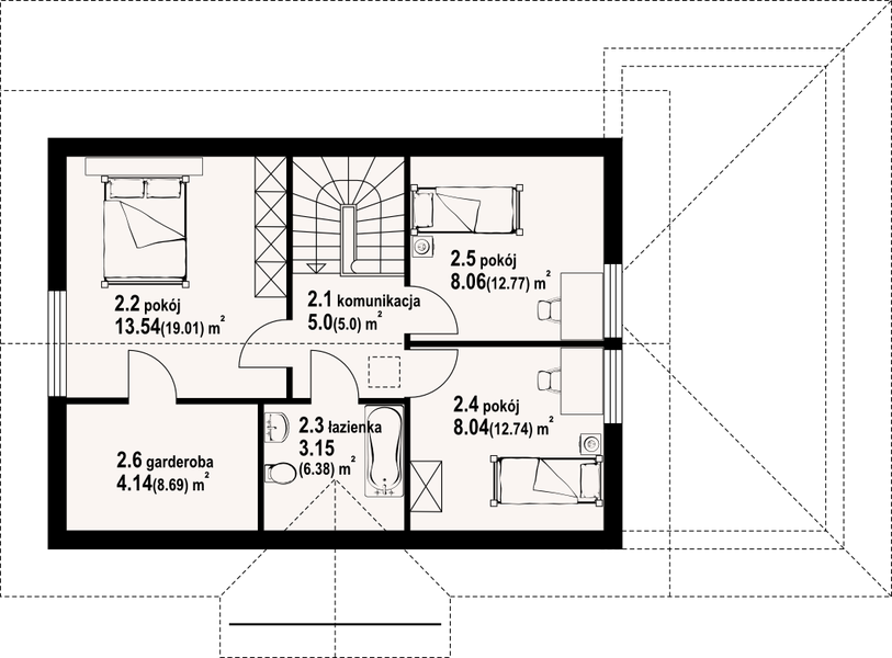 Poddasze projektu Zawoja mk 77g dws