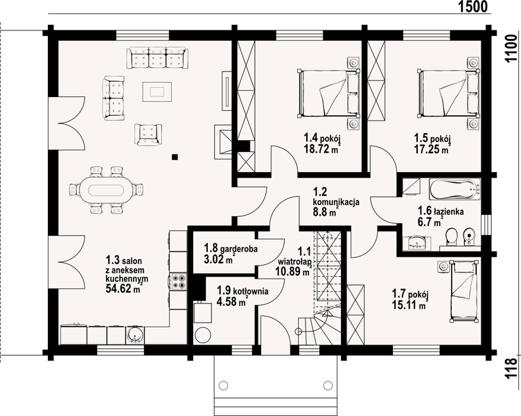 Parter projektu Dębowo 15 dw