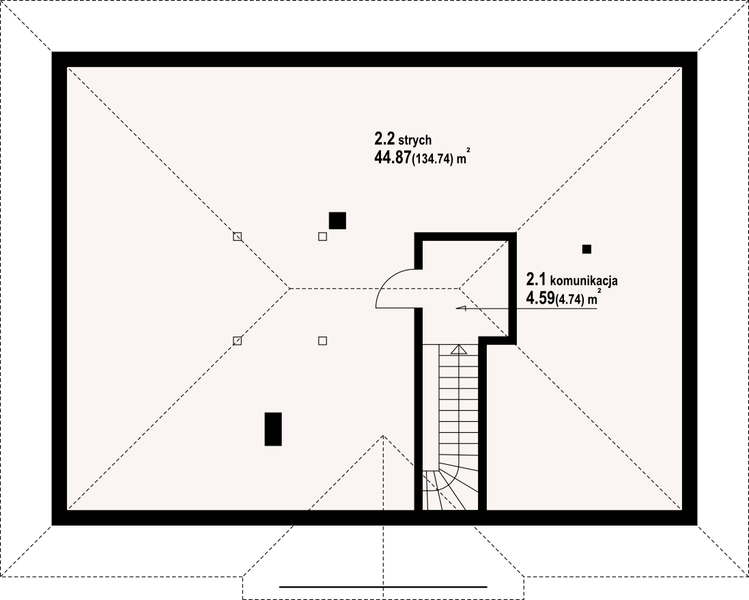 Poddasze projektu Dębowo 15 dw