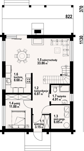 Parter projektu Głogoczów 6 dw