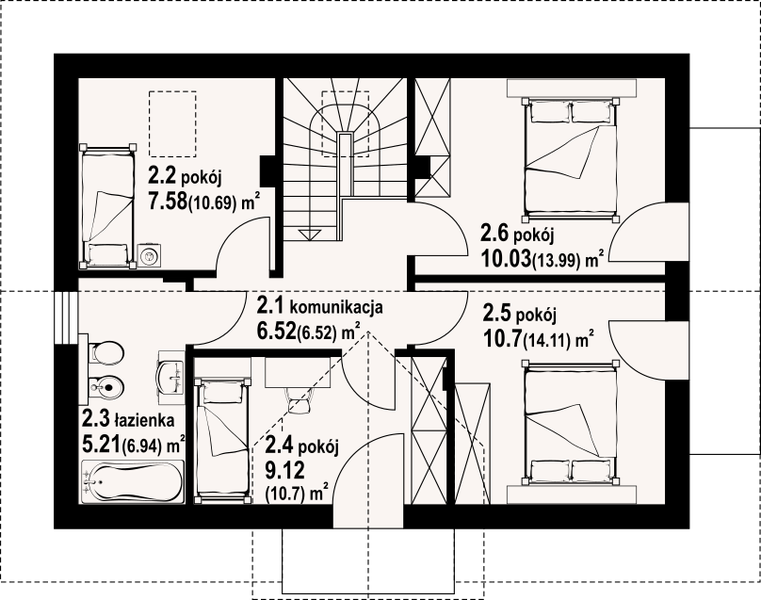 Poddasze projektu Miłowo 1m