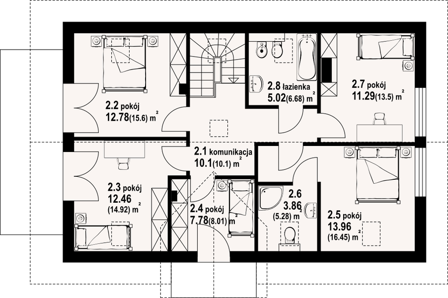 Poddasze projektu Miastko 3 mgg