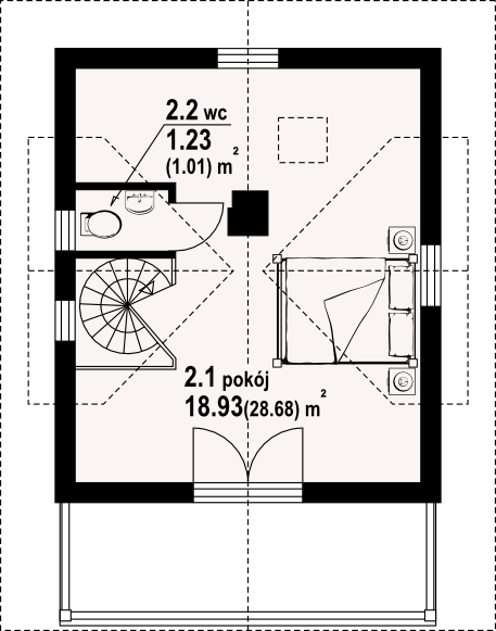 Poddasze projektu Gajowo 60 dw