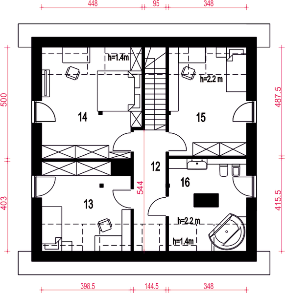 Poddasze projektu Nowalia II bez garażu [B]