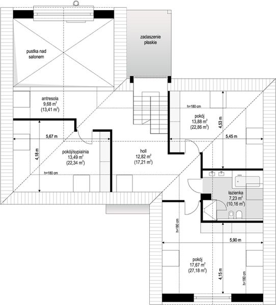Poddasze projektu Willa Eska