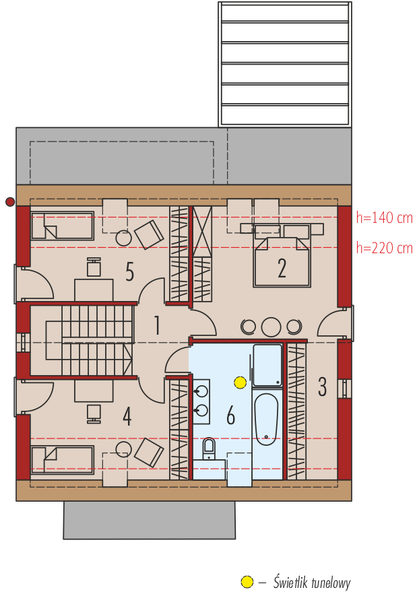 Poddasze projektu Mini 13 PLUS (wersja A) energo plus