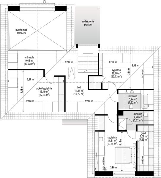 Poddasze projektu Willa Eska 2
