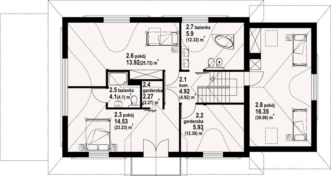 Poddasze projektu Chmielniki małe dw 77