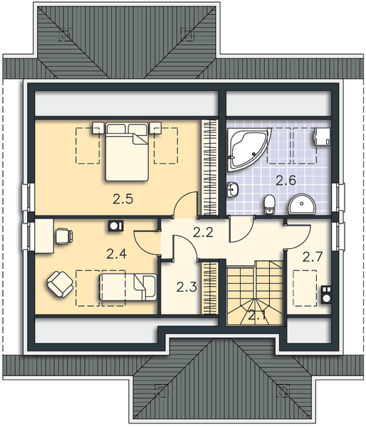 Poddasze projektu Mikulov LMP275