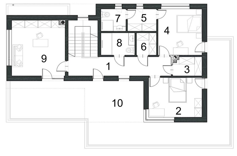 Piętro 1 projektu Intensywny D74