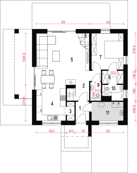 Parter projektu Nowalia II Mode bez garażu [B]