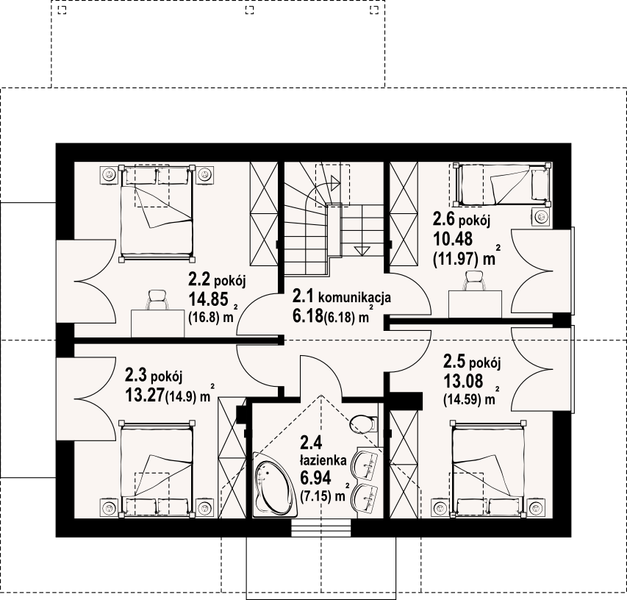 Poddasze projektu Żarowo 5m