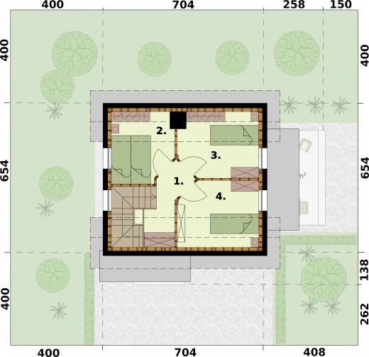 Poddasze projektu Orlean 7 C dom mieszkalny, całoroczny szkielet drewniany