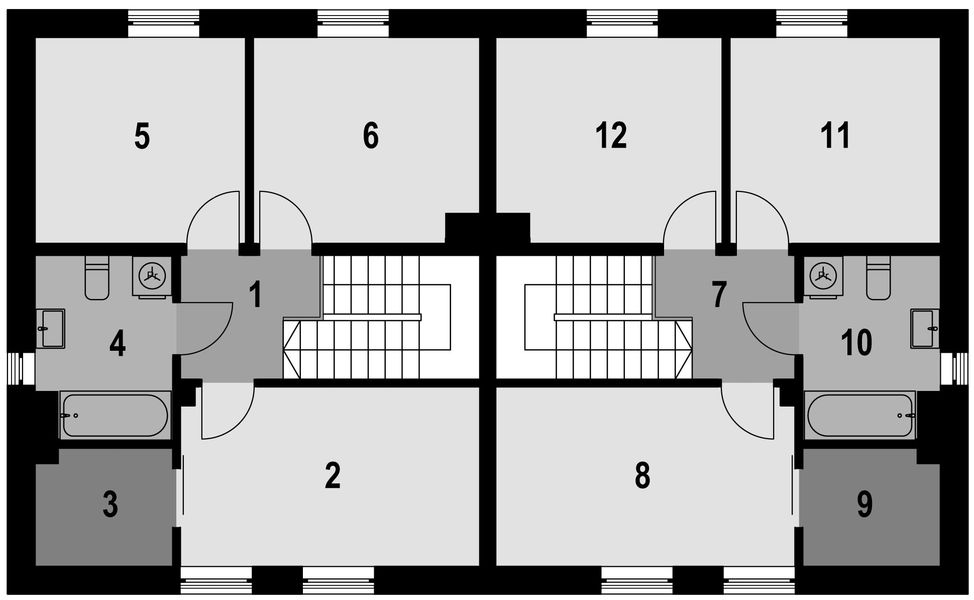 Piętro 1 projektu Eco 41 - dwulokalowy