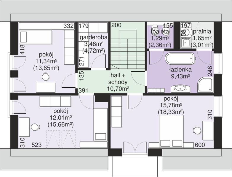 Poddasze projektu Dom przy Alabastrowej 61