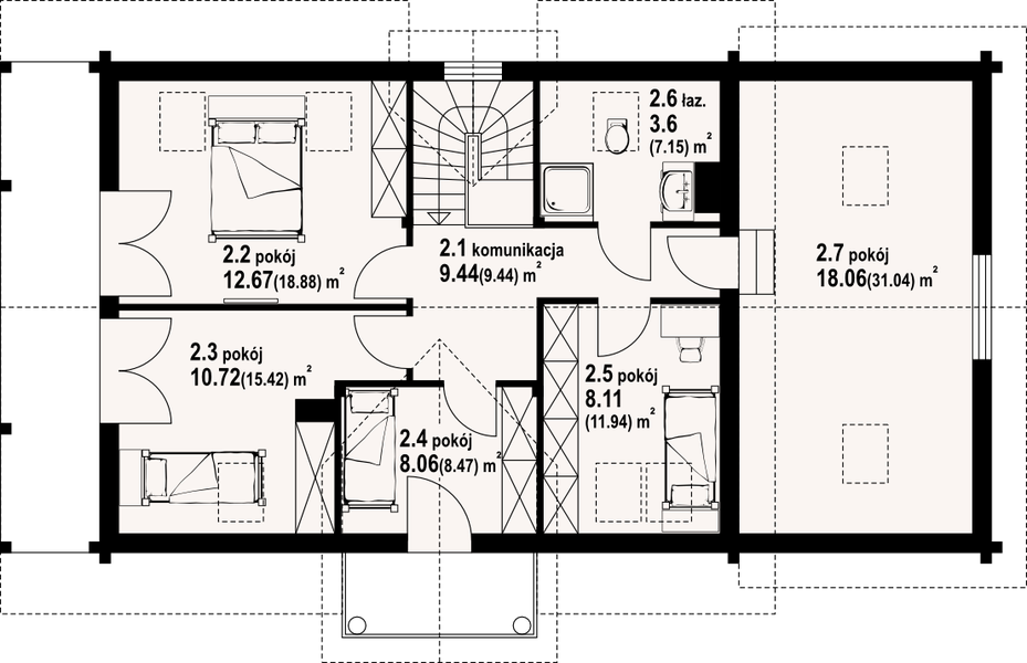 Poddasze projektu Milicz 23 dw
