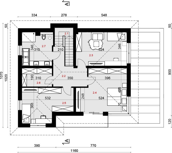 Piętro 1 projektu Sej-pro 032 energo