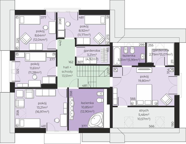 Poddasze projektu Dom przy Cyprysowej 62