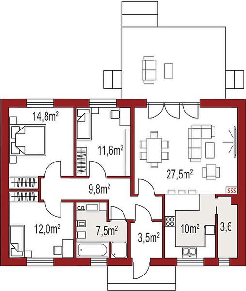 Parter projektu Nina 2A Plus strop monolityczny
