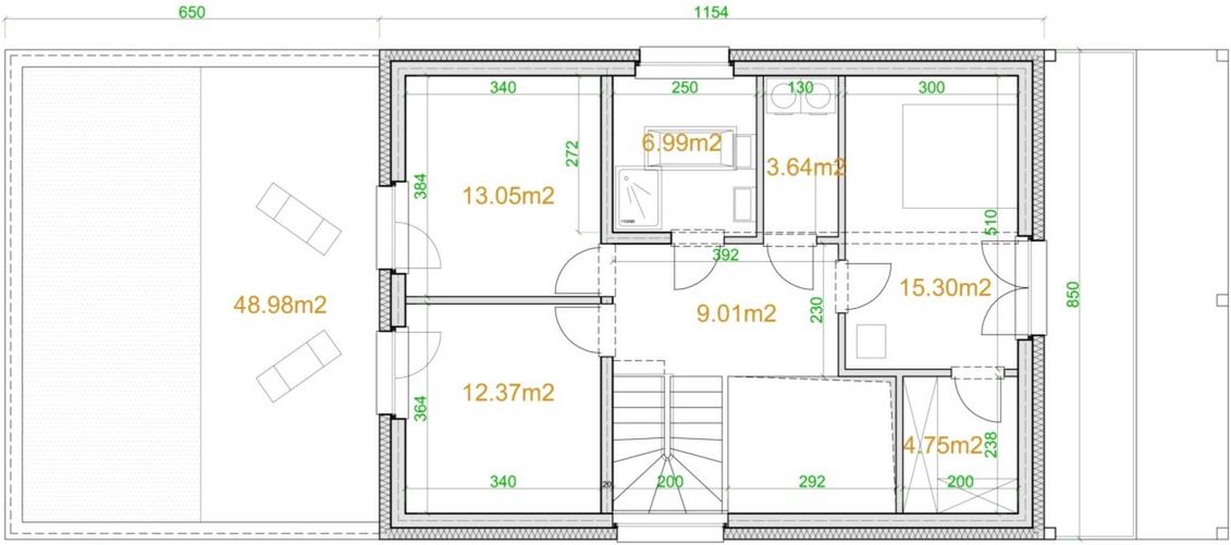 Poddasze projektu eko Typowy 55