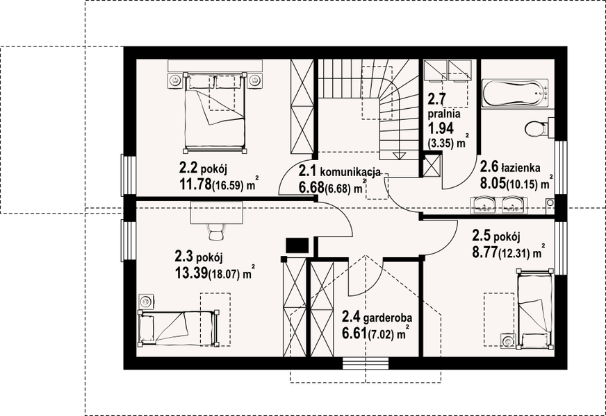 Poddasze projektu Osiek 303 dw