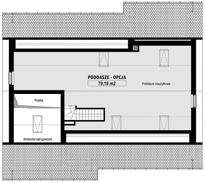 Poddasze projektu E-243a