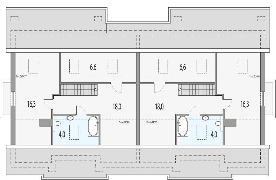 Poddasze projektu Małgosia D - dwulokalowy