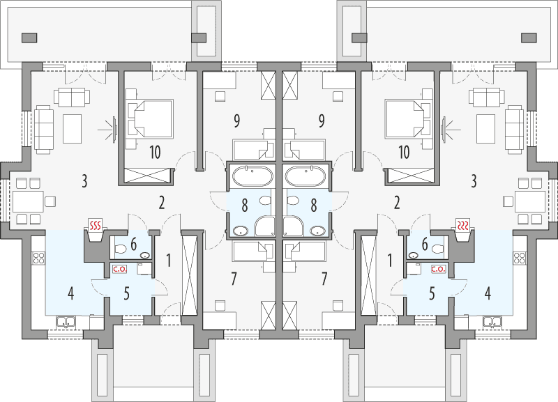 Parter projektu Małgosia a - dwulokalowy LLL