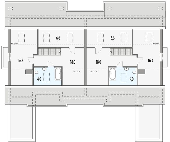 Poddasze projektu Małgosia E - dwulokalowy