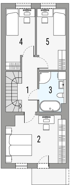 Piętro 1 projektu Poezja 1a - segment lewy