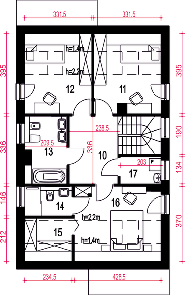 Poddasze projektu Głuszec III Mode z garażem 1-st. [A]