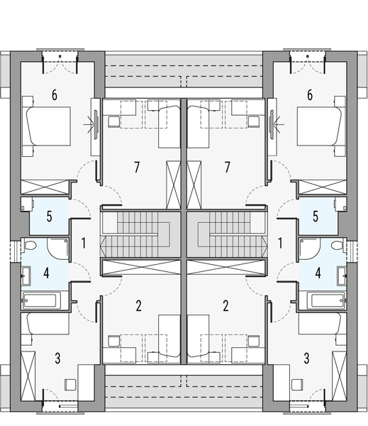 Poddasze projektu Merida - dwulokalowy PLP