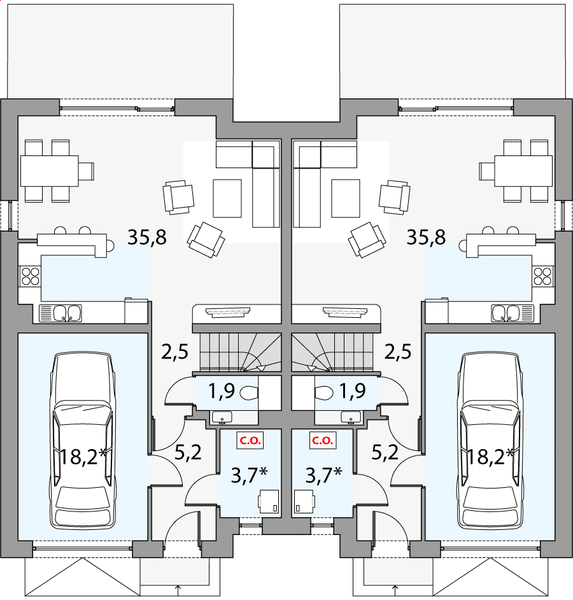 Parter projektu Oskar 3 - dwulokalowy pl+p