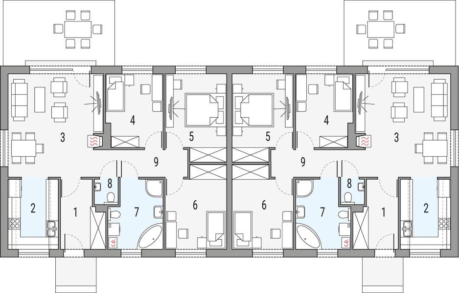 Parter projektu Filip A - dwulokalowy PLP