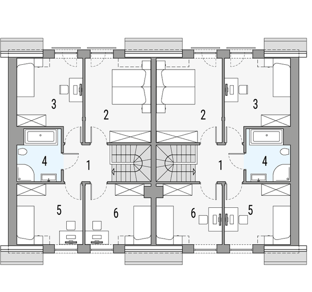 Poddasze projektu Kalipso 1 - dwulokalowy LLL