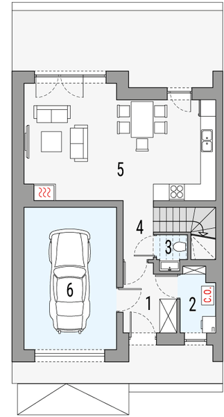 Parter projektu Kalipso 1 - segment lewy