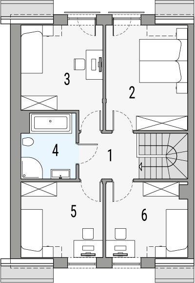 Poddasze projektu Kalipso 1 - segment lewy