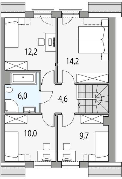 Poddasze projektu Kalipso 1 - segment p