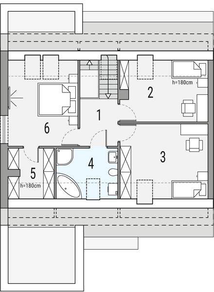 Poddasze projektu Vivien a - segment lewy