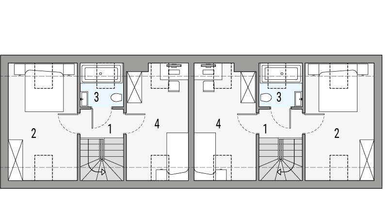 Poddasze projektu Maluch - dwulokalowy LLL