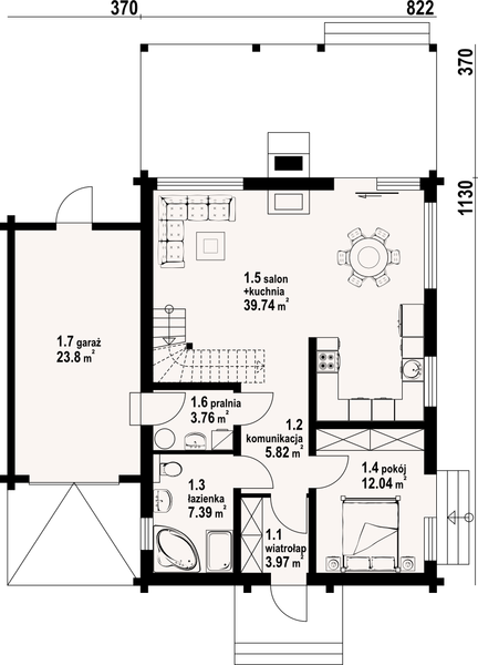 Parter projektu Głogoczów 36 dw