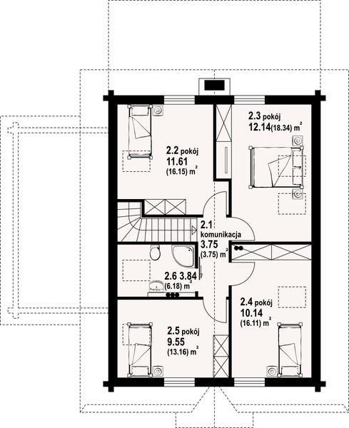 Poddasze projektu Głogoczów 36 dw