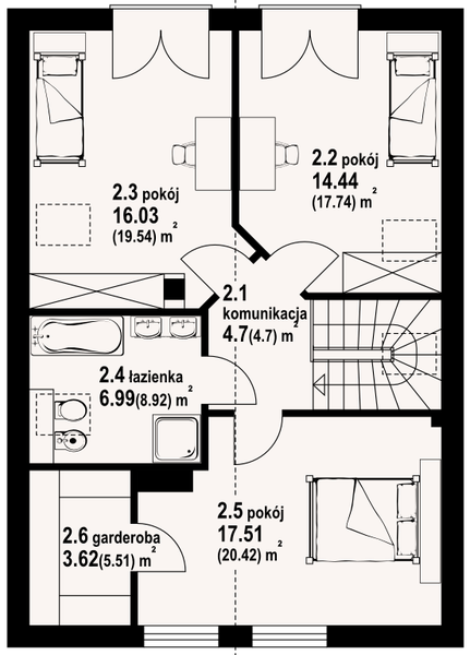Poddasze projektu Gładyszów 3m21