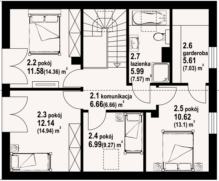 Poddasze projektu Gryfice 3m21