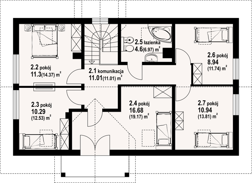 Poddasze projektu Milicz 55 dws