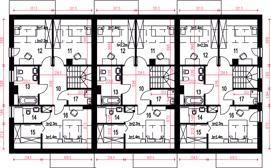 Poddasze projektu Głuszec III Mode z garażem 1-st. szeregówka [A-SZ]